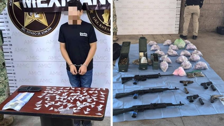 Golpe al crimen en Hermosillo: Cae sujeto con arsenal, droga, dinero y autos de alta gama
