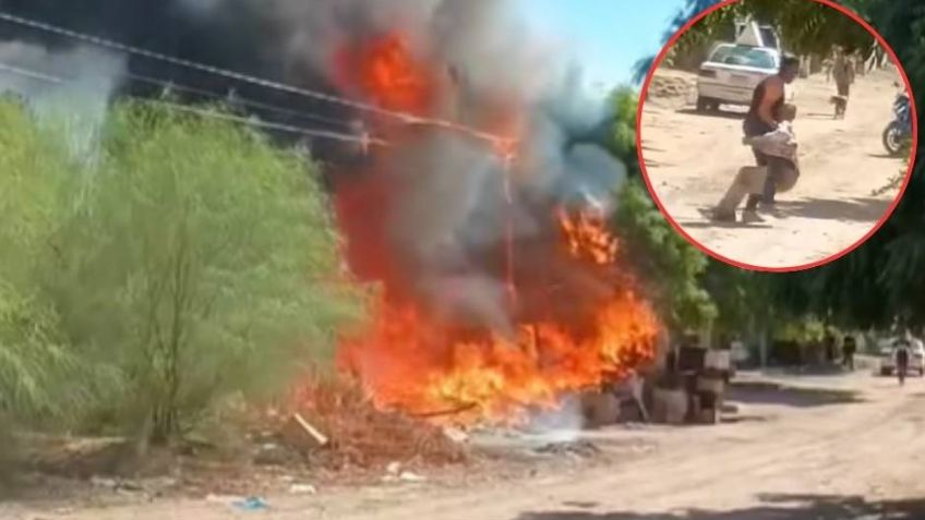 Se registra incendio en una vivienda al norte de Ciudad Obregón; rescatan a un adulto mayor