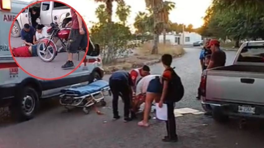 Unos perros lo tumbaron: Reportan a un motociclista lesionado al oriente de Ciudad Obregón
