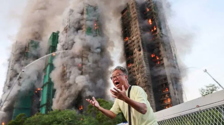FUERTE VIDEO: Devastador INCENDIO en Hong Kong deja más de una decena de muertos