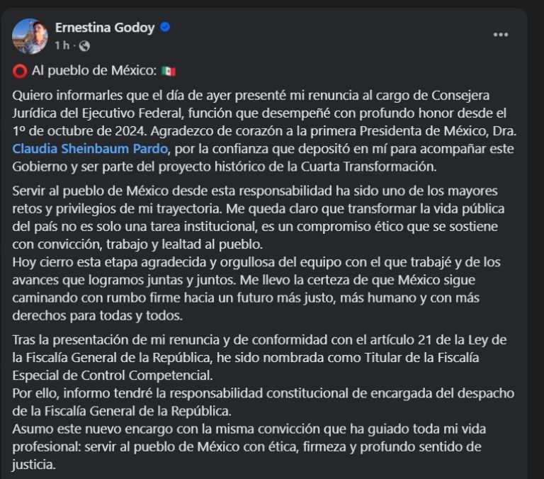 Confirmó la noticia a través de sus redes sociales 