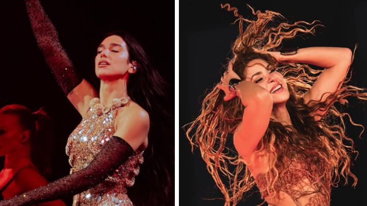 (VIDEO) Dua Lipa rinde homenaje a Shakira en Bogotá con 'Antología'; la estrella colombiana reacciona