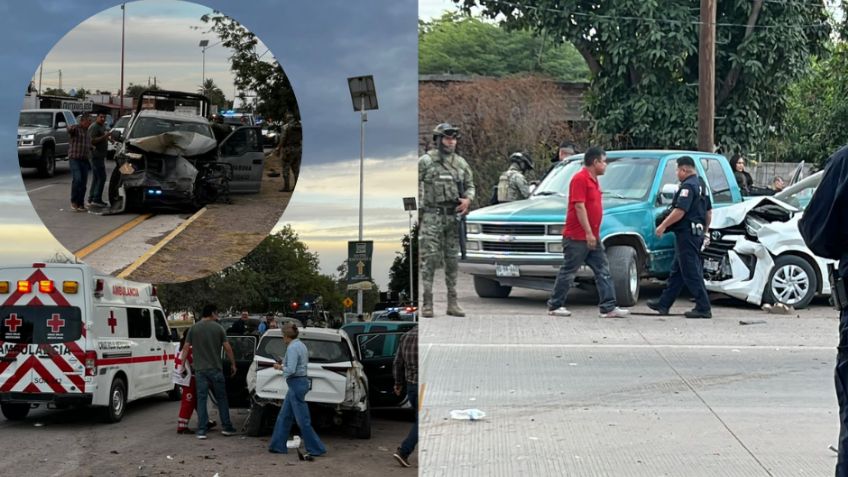 FOTOS: Unidad de la Marina provoca APARATOSO CHOQUE en Esperanza; se impacta contra varios vehículos en Ciudad Obregón