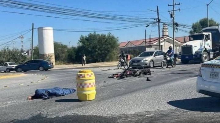 Joven motociclista muere tras ser embestido por una pipa de agua en Zuazua, Nuevo León