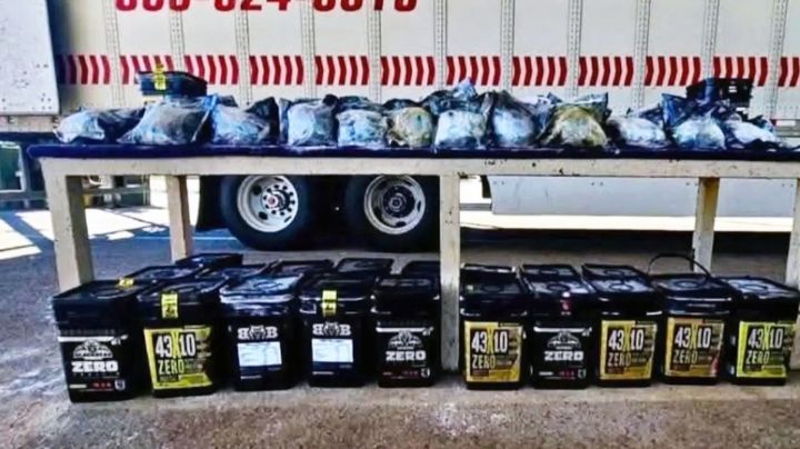 Descubren 60 kilos de crystal ocultos en botes de suplemento; iban de Hermosillo a Mexicali