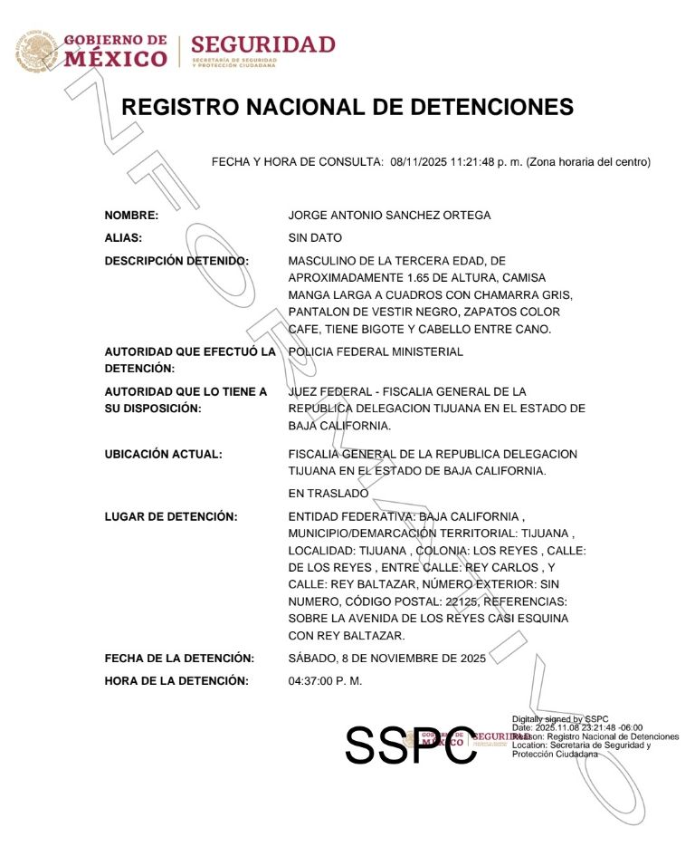 FGR detiene en Tijuana a presunto segundo tirador del caso Colosio