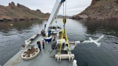 Hunden helicóptero Bolkow y montajes de la Armada para ampliar el Museo Subacuático de San Carlos