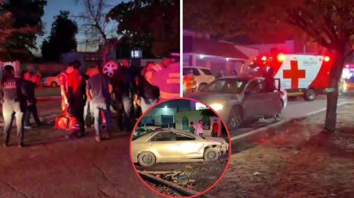 Aparatoso accidente en Hermosillo: Automóvil termina volcado y conductora queda atrapada