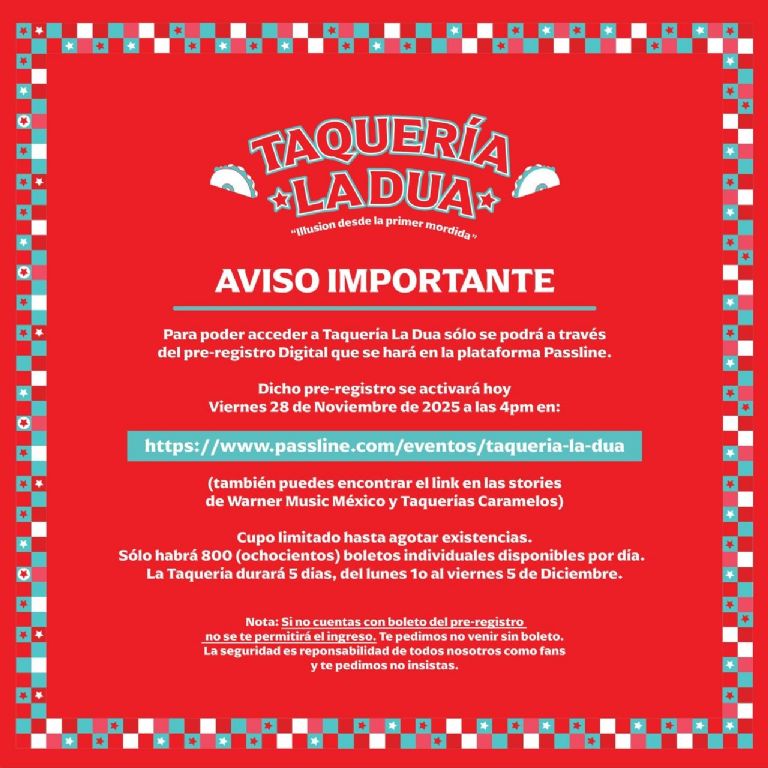 Solo hay 800 boletos (créditos: Warner Music)