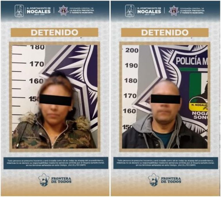 La dos personas detenidas por autoridades de Nogales