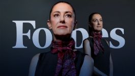 Foto que representa a Claudia Sheinbaum es colocada como la quinta mujer más poderosa del mundo, según Forbes