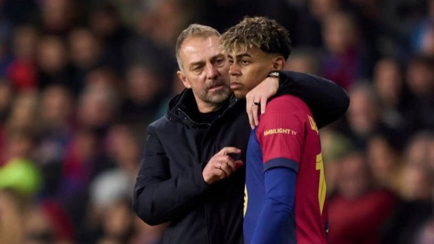 Hansi Flick niega vestidor 'roto' en el Barcelona y justifica la molestia de Yamal al ser sustituido