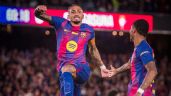 Foto ilustrativa de la nota titulada: Doblete de Raphina y el Barcelona vence al Osasuna, ampliando su ventaja en el liderato de LaLiga