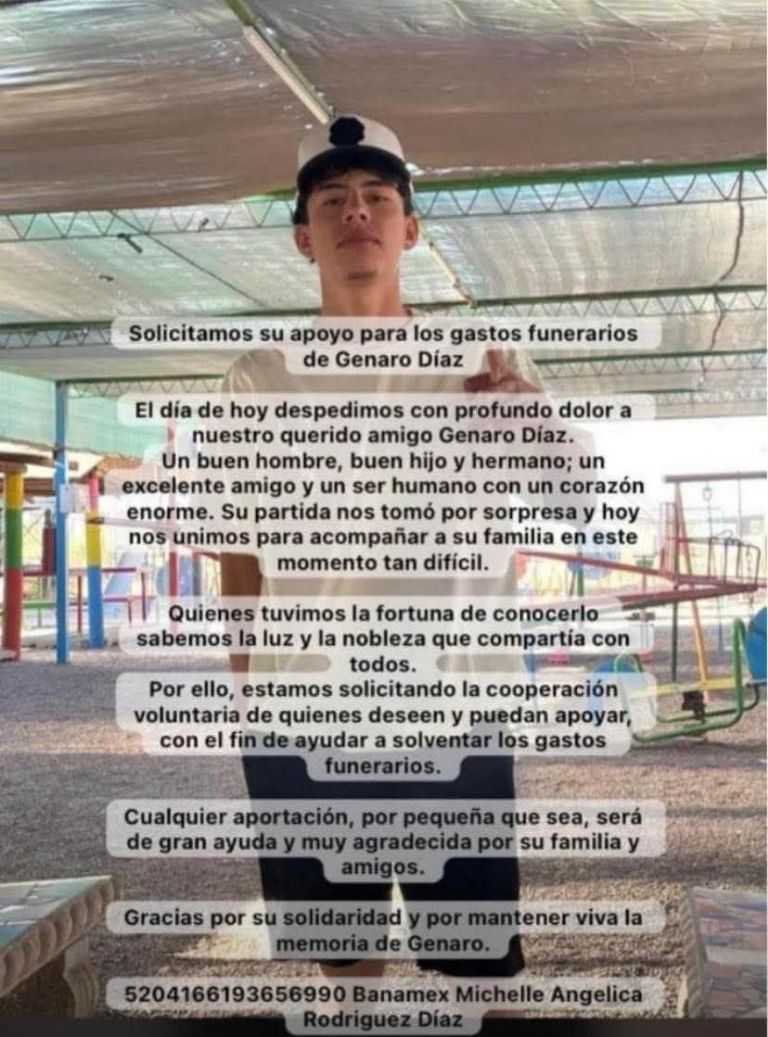 Piden ayudan para cubrir los gastos funerarios de Genaro Díaz.