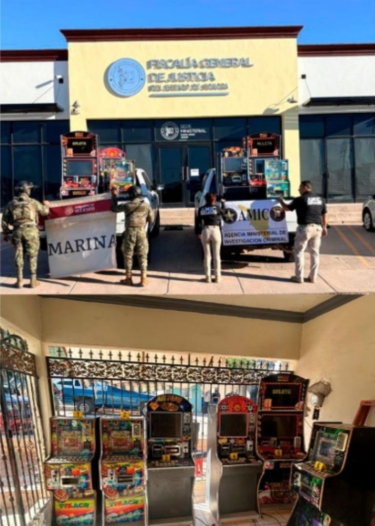 'Golpe' a la delincuencia: En diferentes cateos aseguran 11 máquinas tragamonedas en Guaymas
