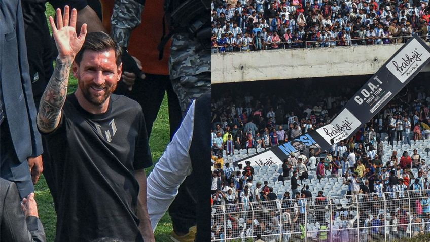 Lionel Messi crea caos en la India; disturbios y destrozos para ver al astro argentino en el 'GOAT Tour'