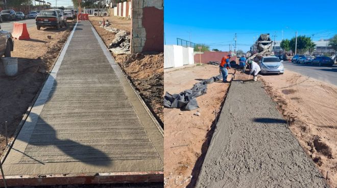 Foto ilustrativa de nota Avanza construcción de banquetas del programa Camina Segura en las colonias Olivos y La Plata de Hermosillo