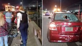 Foto que representa a Ciudad Obregón: Pareja de motociclistas choca contra automóvil en el puente de la 5 de febrero