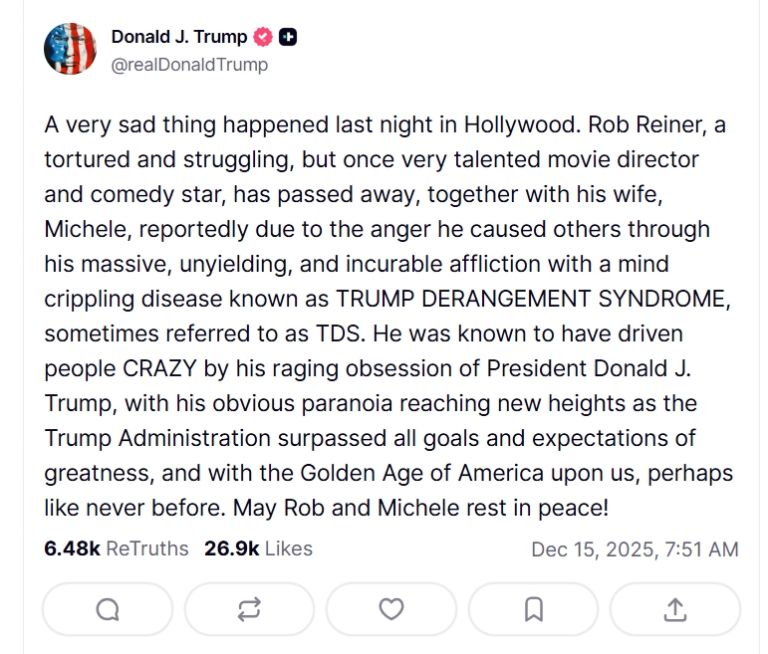 Publicación de Donald Trump 