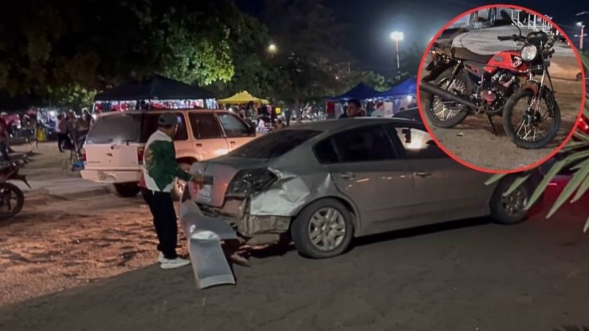 Arrollan a motociclista frente a un tianguis al oriente de Ciudad Obregón y termina en el hospital