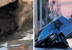 Foto ilustrativa de nota Padre y su hija viven momentos de tensión tras caer pickup en socavón en Hermosillo