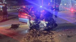 Foto que representa a FOTOS: FUERTE CHOQUE entre transporte de personal y sedán deja 10 lesionados en Ciudad Obregón