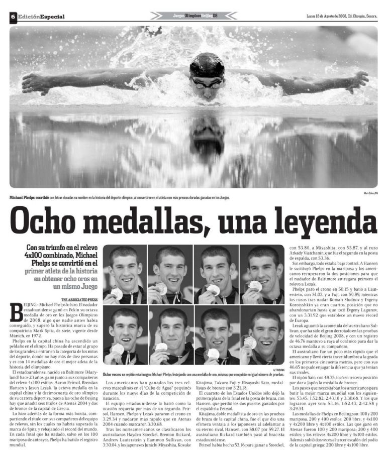 60 años, 60 historias: Phelps: Ocho medallas, una leyenda que ahoga récords