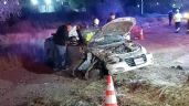 Foto ilustrativa de la nota titulada: Aparatoso accidente en Ciudad Obregón: Vehículo queda destrozado tras sufrir volcadura