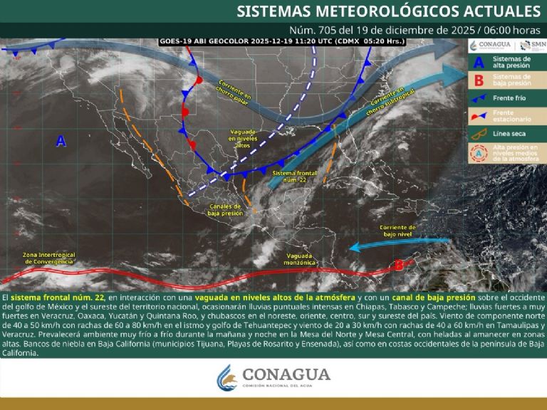 Así será el clima en México este viernes. Foto: Conagua