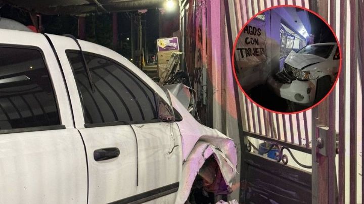 Se le salió una llanta: Camioneta se estrella contra una vivienda al oriente de Ciudad Obregón