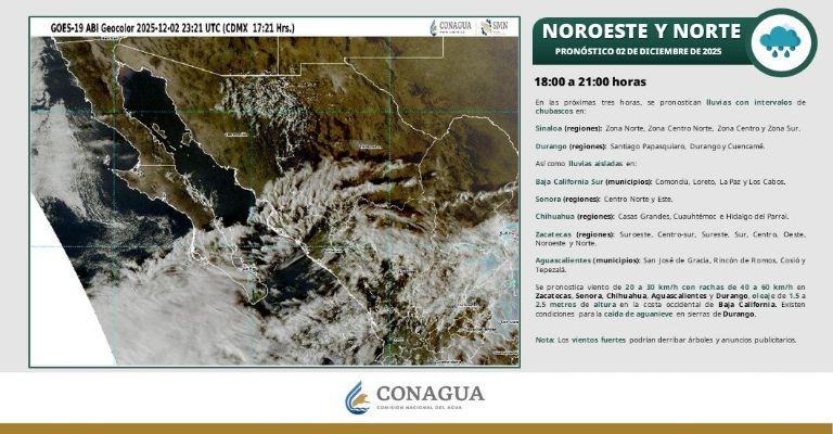 Clima para hoy en la noche en Sonora