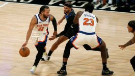 Foto que representa a Jalen Brunson y Josh Hart ponen la Magia y los New York Knicks derrotan a Orlando