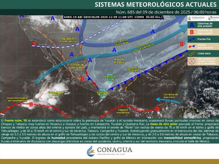 Así será el clima en México este martes. Foto: Conagua