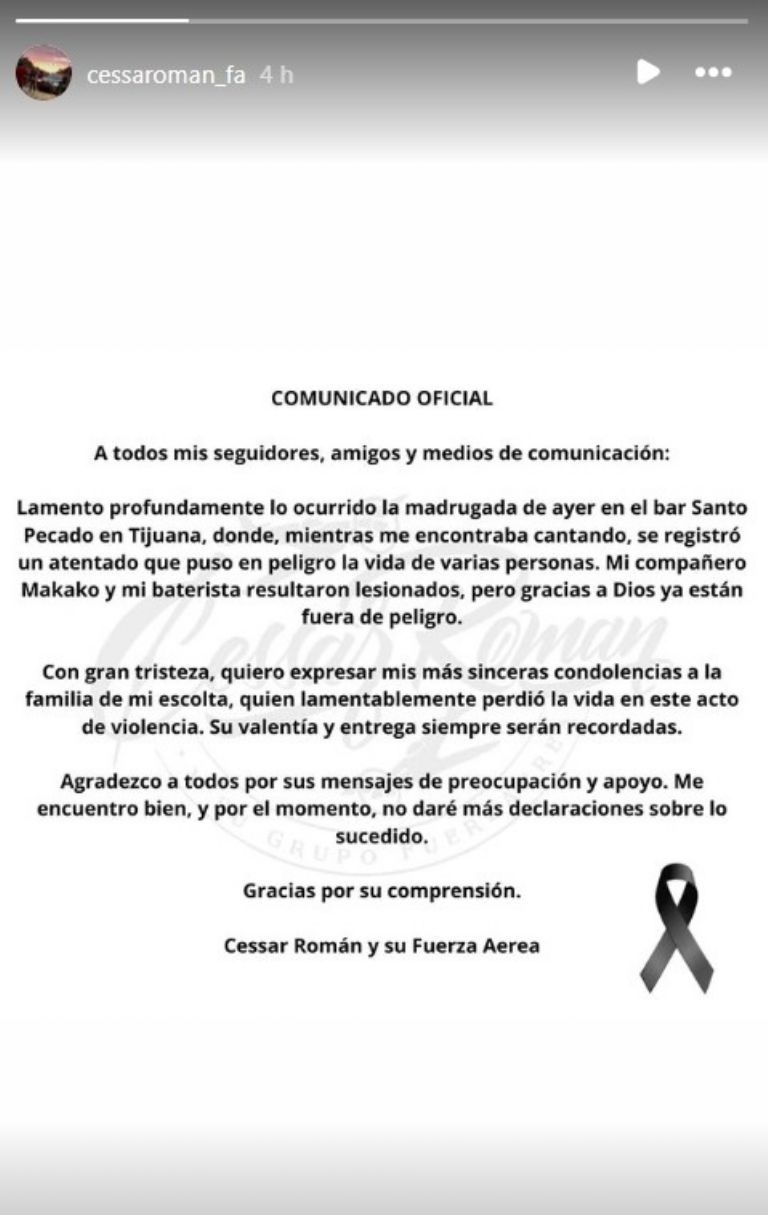 Atacan a cantante de corridos tumbados y matan a su escolta