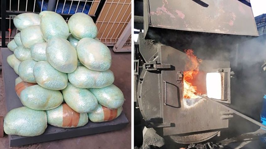 Incineran 2 millones de pastillas de fentanilo decomisadas en Sonora y Baja California