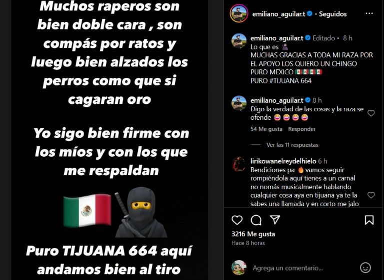 Emiliano Aguilar lanza mordaz mensaje en sus redes sociales