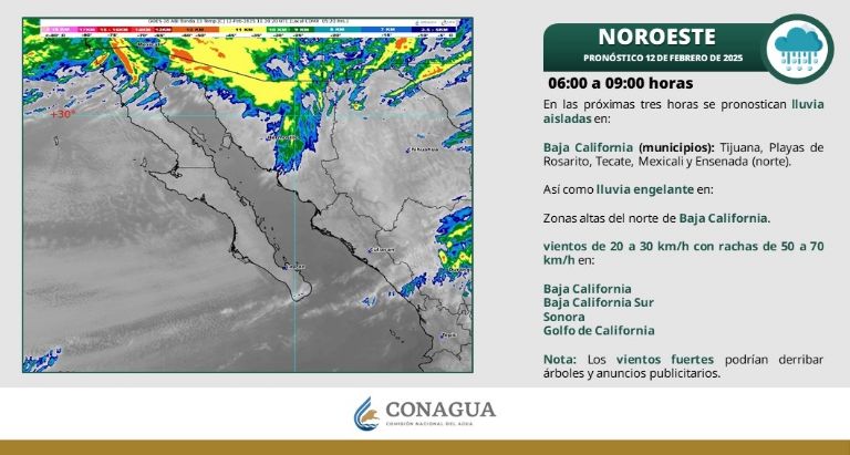 Clima en Sonora para HOY miércoles 12 de febrero de 2025. Foto: Conagua