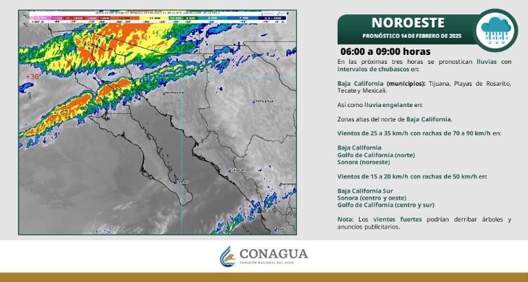 Clima en Sonora de hoy viernes 14 de febrero. Foto: Conagua