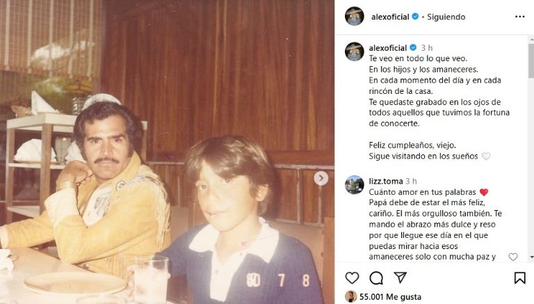 Alejandro recordó a Vicente Fernández en su cumpleaños