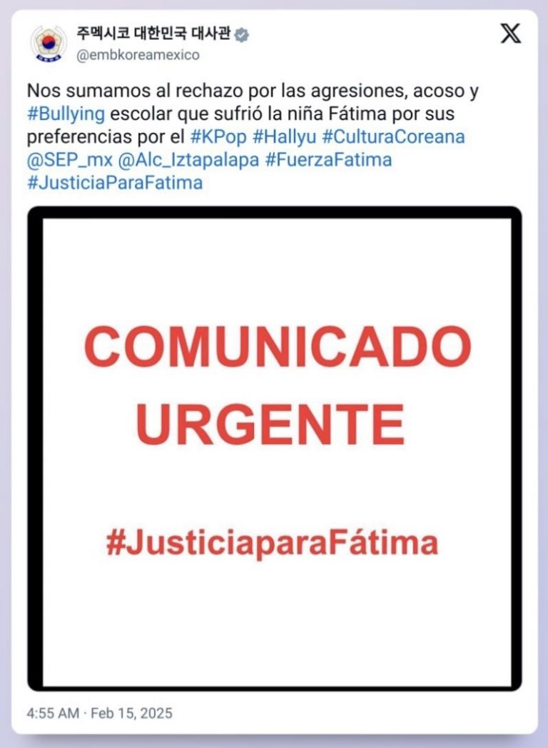 La embajada de Corea del Sur en México se pronunció por este caso. Foto: Facebook