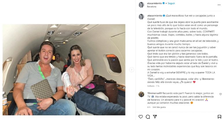 Atala Sarmiento se despidió de Daniel Bisogno con un emotivo mensaje