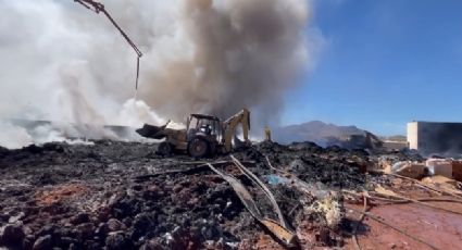 Fuerte incendio en una recicladora de Empalme; genera gran contaminación en región