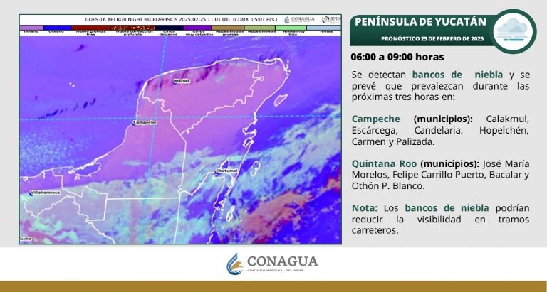 Advierten lluvias en el sur del país este martes. Foto: Conagua