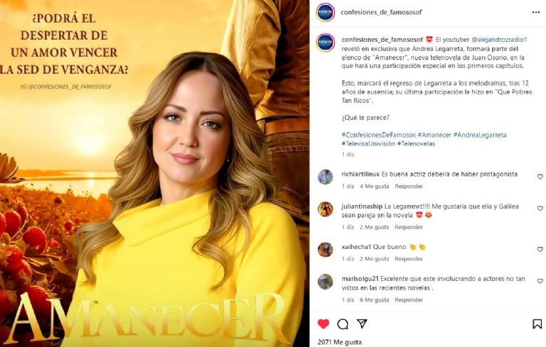 Aseguran que Andrea Legarreta volverá a las novelas