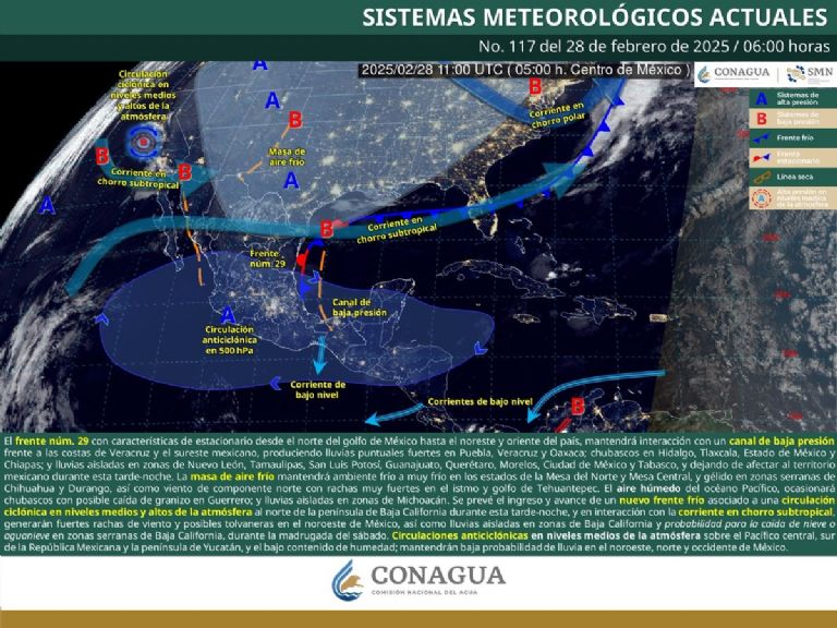 Pronóstico del clima de hoy, viernes 28 de febrero. Foto: Conagua
