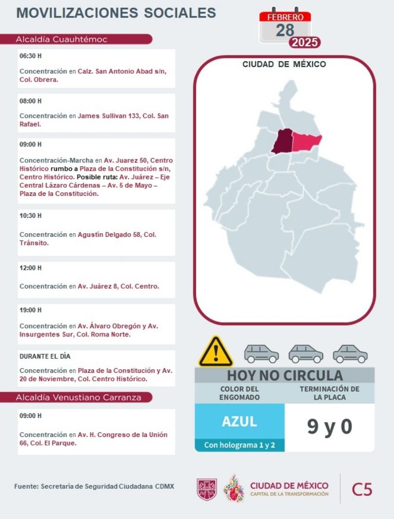 Tráfico en CDMX hoy 28 de febrero