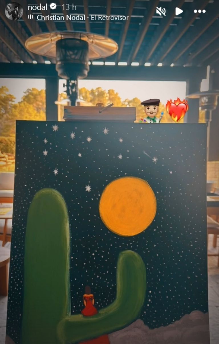 Nodal hace pintura de Ángela Aguilar