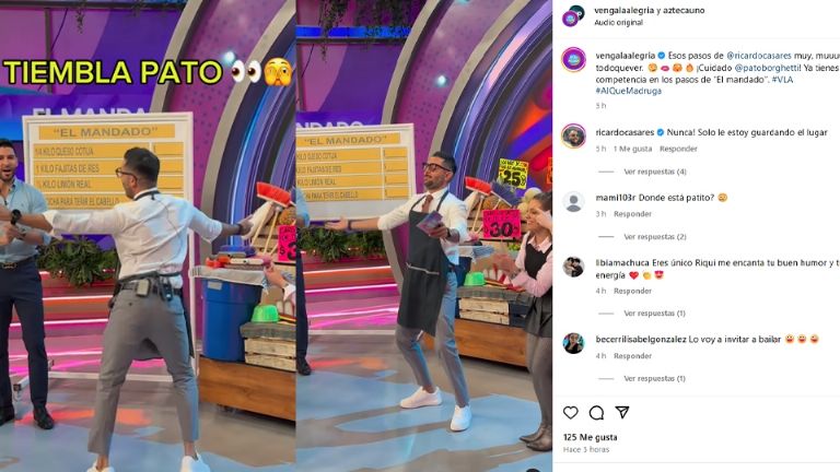 Ricardo la hace la competencia a Pato Borghetti con sus pasos de baile