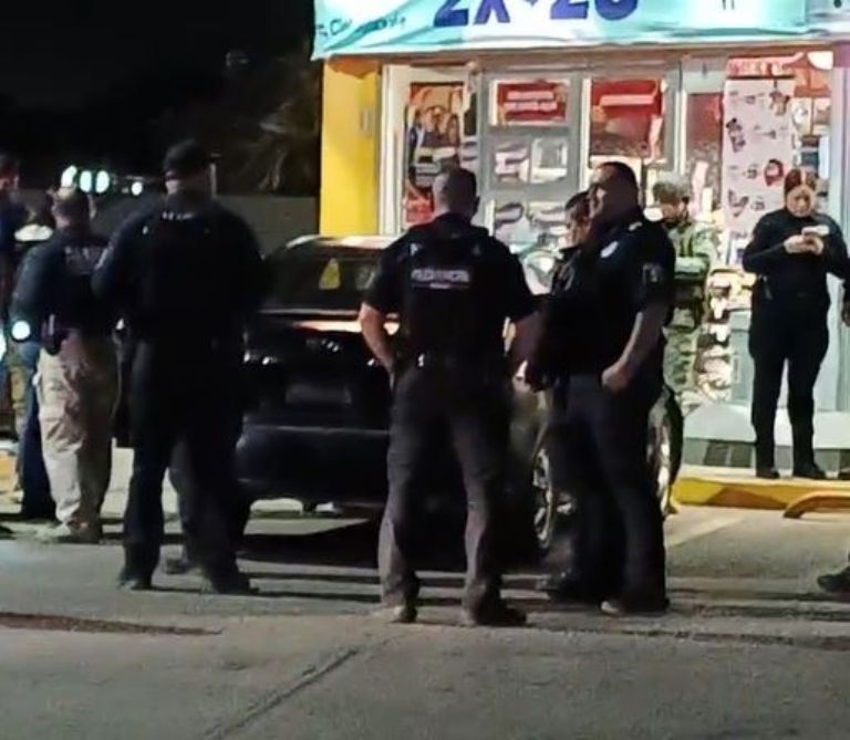 El automóvil que fue baleado al sur de Ciudad Obregón