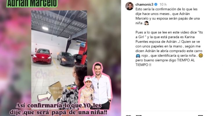 Adrián Marcelo confirmaría que sería padre de una niña